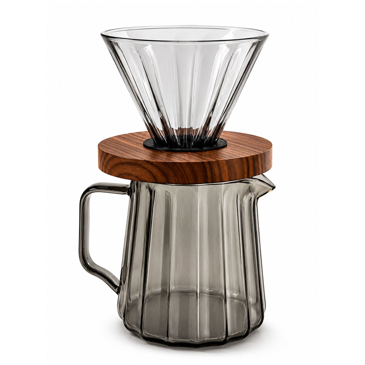 WAKESHOME - Cafetera De Vidrio Por Goteo + Jarra 600ml Filtro Reusable