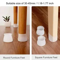 GENERICO - 8 Protectores De Patas De Muebles Antideslizantes Silicona Blanco
