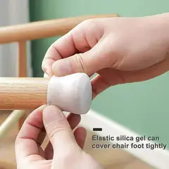 GENERICO - 8 Protectores De Patas De Muebles Antideslizantes Silicona Blanco