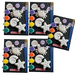 CREA TALLER - Pack de 5 kits creativo para pintar. CANGREJO, ESTRELLA, CARACOL
