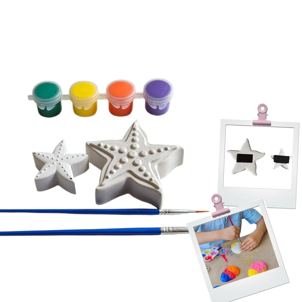 CREA TALLER - Pack de 5 kits creativo para pintar. ESTRELLAS DE MAR