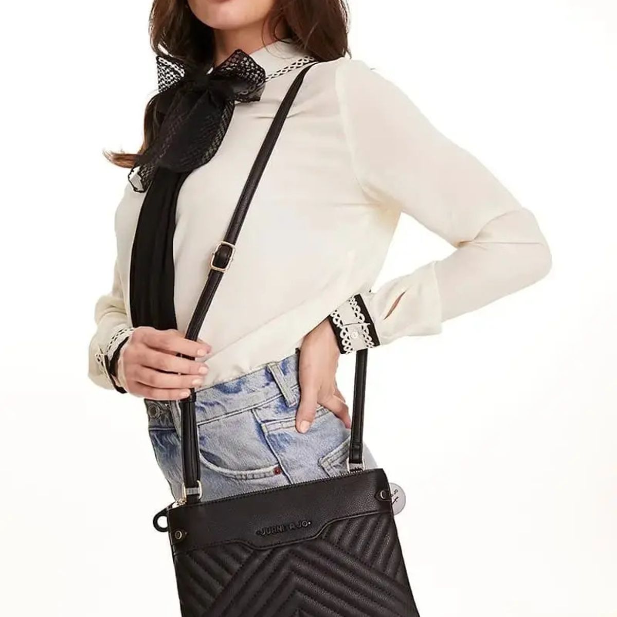 JUANITA JO - Cartera Bandolera Syrax Tote Bag Negra