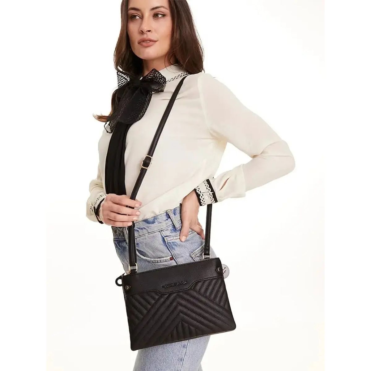 JUANITA JO - Cartera Bandolera Syrax Tote Bag Negra