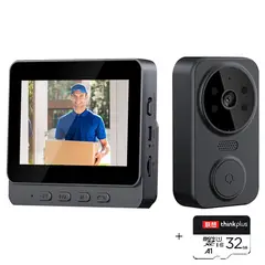PUREPOWER - Timbre con Video Inalámbrico, Vedioportero con Cámara, Voz de 2 Vías,Con 32G Lenove TF card.