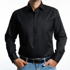 VANDINE - Camisa Hombre NegraTexturada Red Label I26 3.0