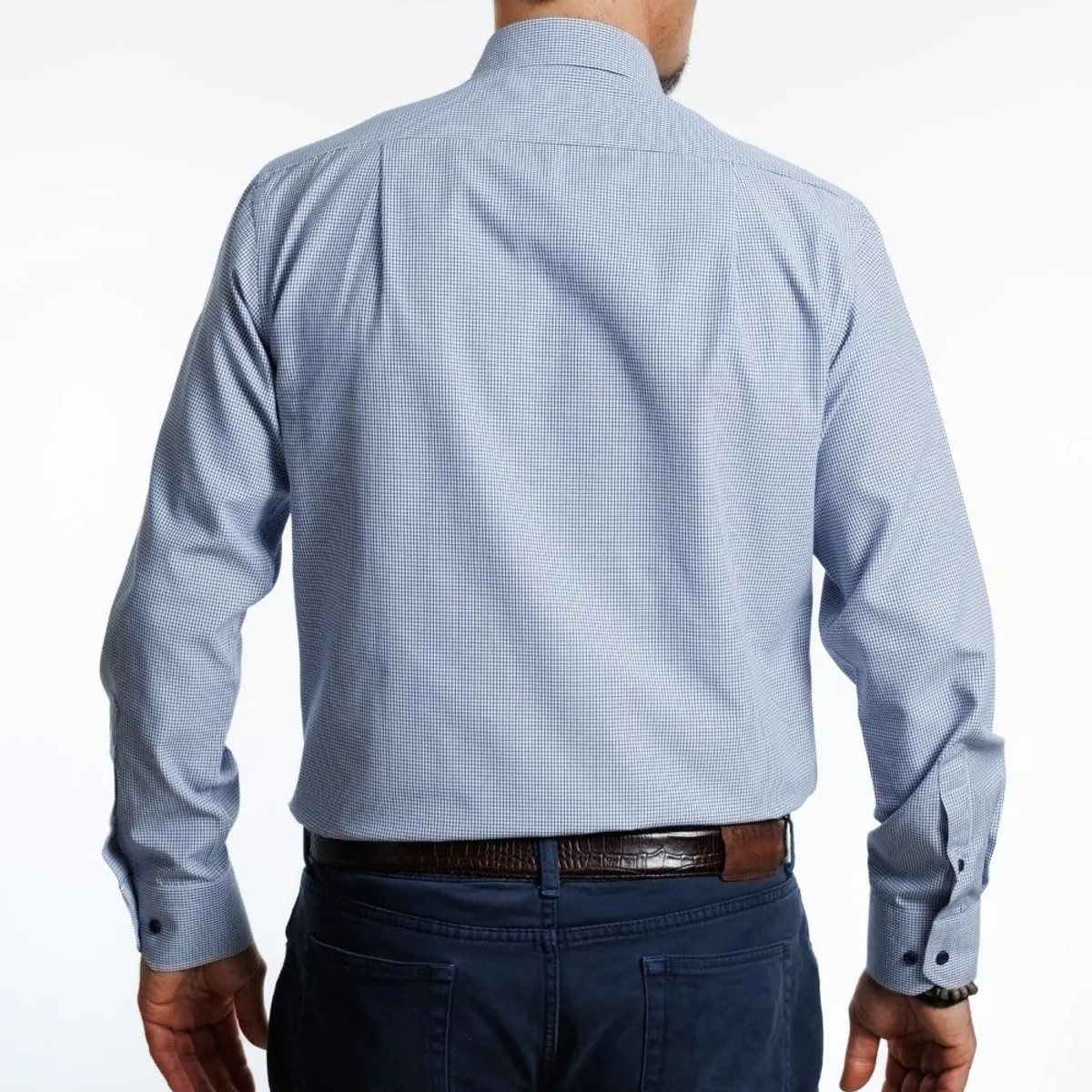 VANDINE - Camisa Hombre  Azul Cuadros Label Red Buttondown I26 3.0