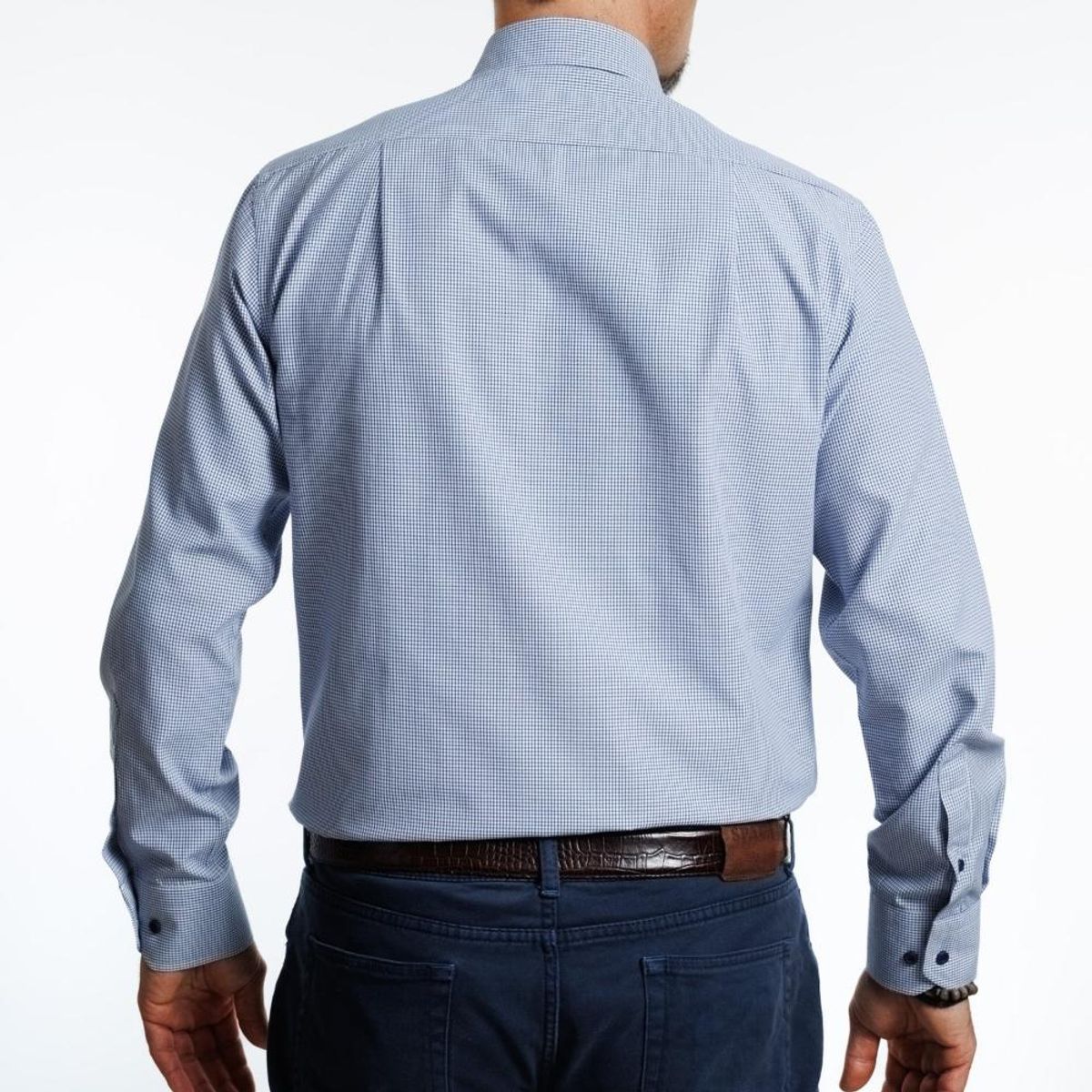 VANDINE - Camisa Hombre  Azul Cuadros Label Red Buttondown I26 3.0