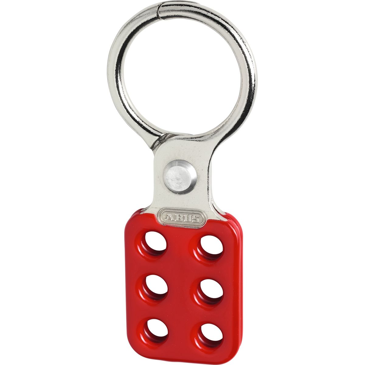 GENERICO - TENAZA BLOQUEO GRUPAL ALUMINIO PARA 6 CANDADOS 124 X 50 X 10MM ROJO