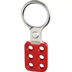 GENERICO - TENAZA BLOQUEO GRUPAL ALUMINIO PARA 6 CANDADOS 124 X 50 X 10MM ROJO