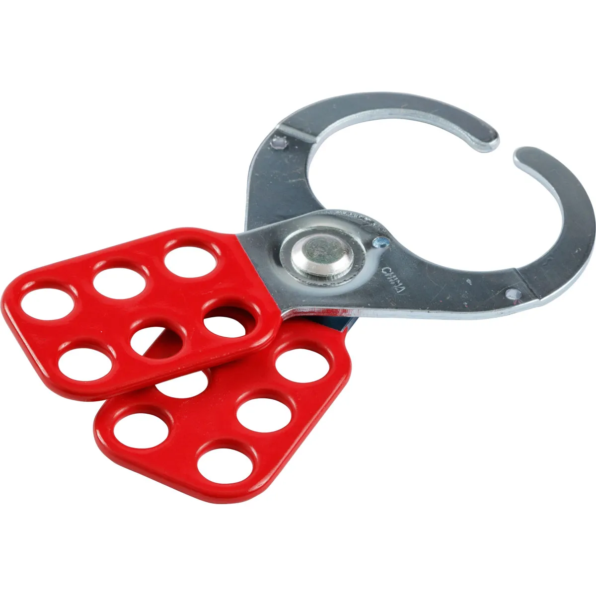 GENERICO - TENAZA BLOQUEO GRUPAL ACERO PARA 6 CANDADOS 128 X 60 X 10MM ROJO