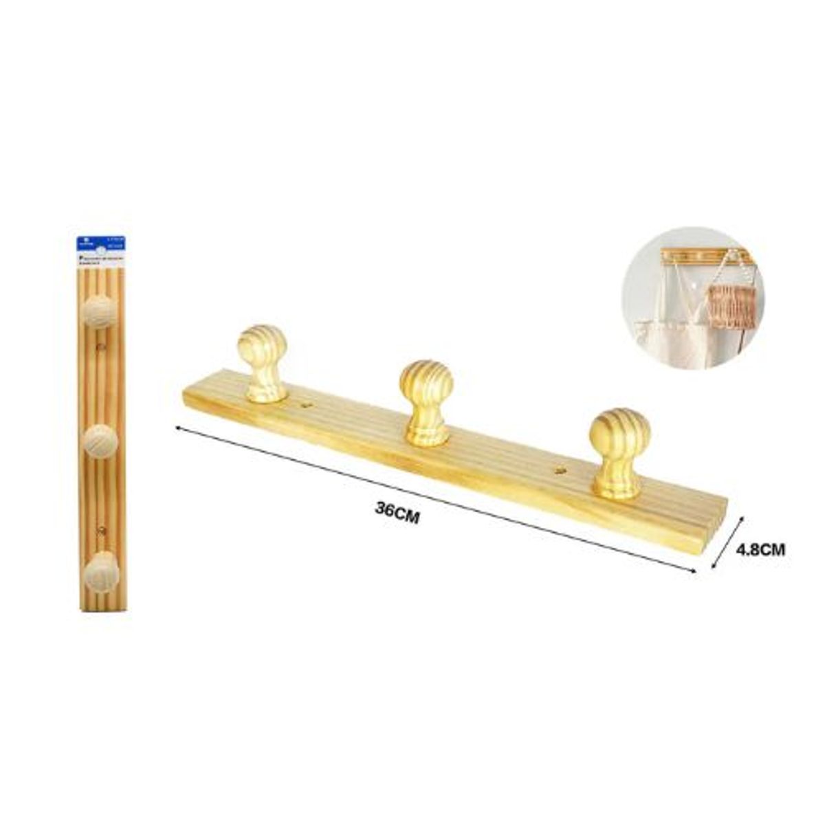 GENERICO - PERCHA DE MADERA 36CM