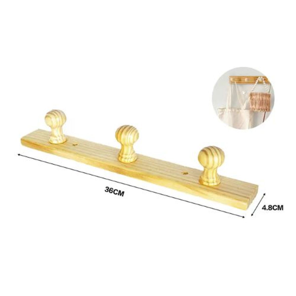 GENERICO - PERCHA DE MADERA 36CM