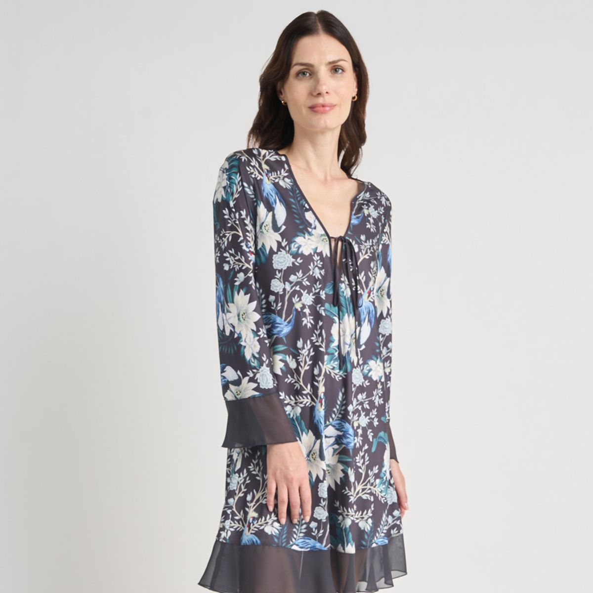 BARBIZON - CAMISOLA MUJER BARBIZON SESGO CHARCOAL ESTAMPADO