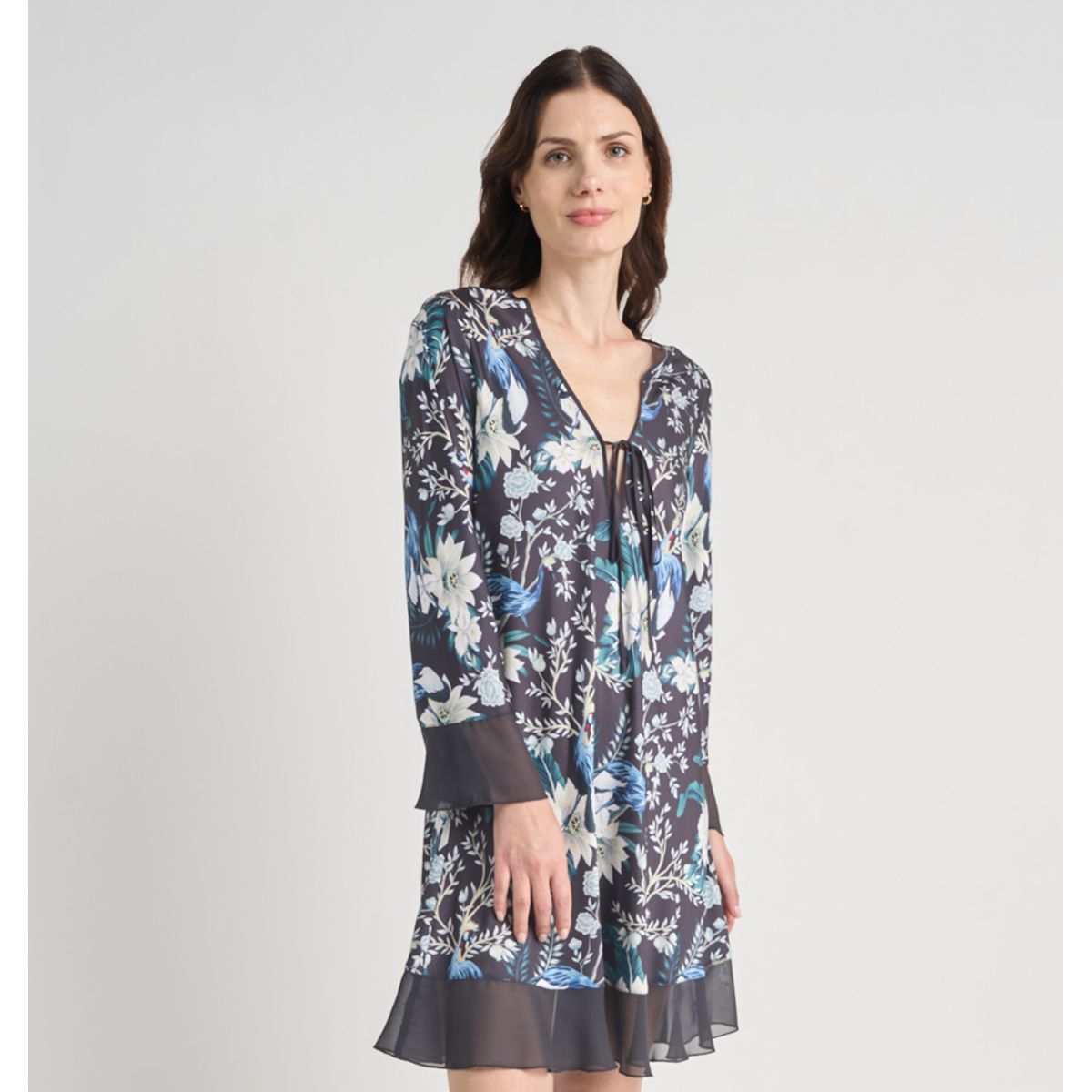 BARBIZON - CAMISOLA MUJER BARBIZON SESGO CHARCOAL ESTAMPADO