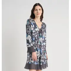 BARBIZON - CAMISOLA MUJER SESGO CHARCOAL ESTAMPADO