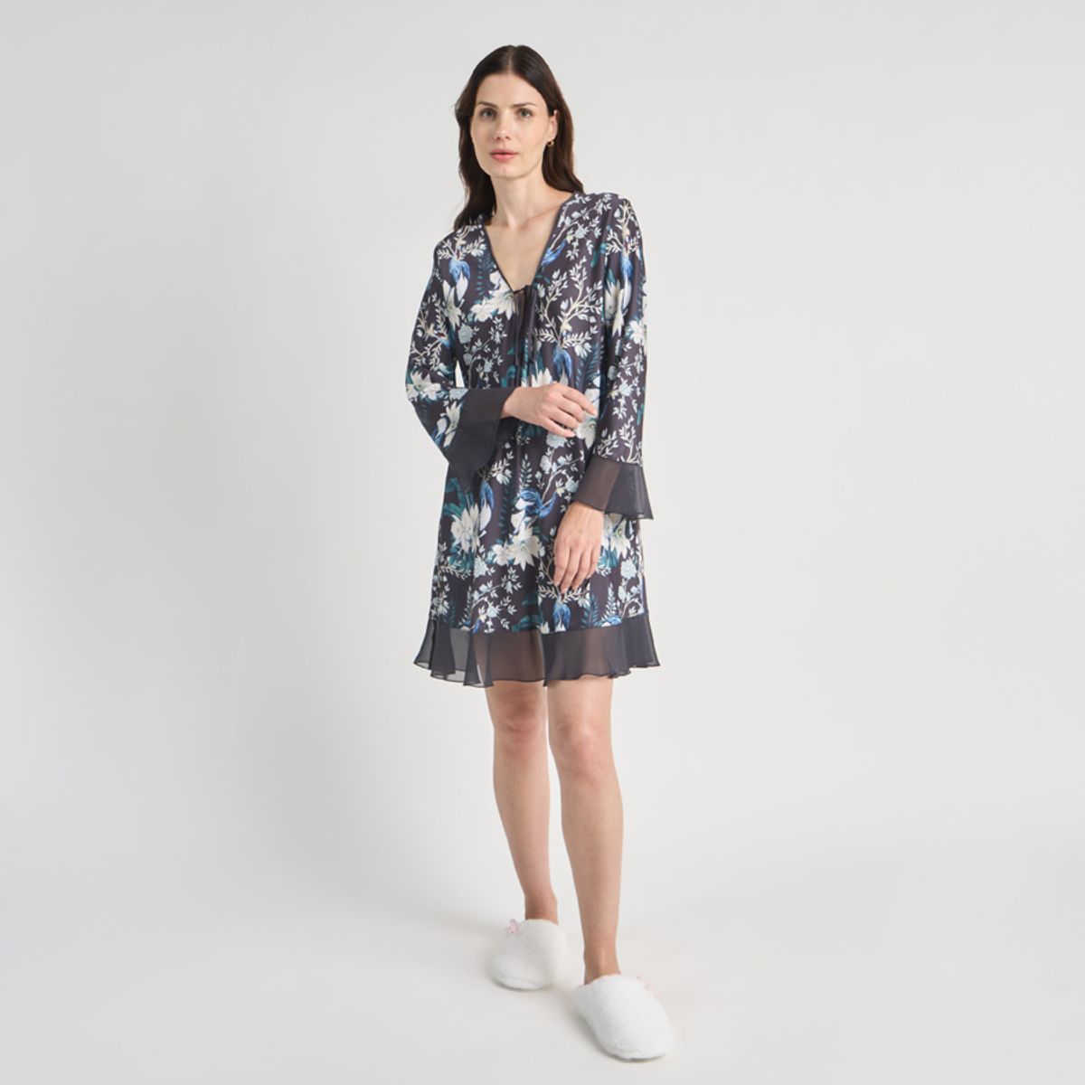 BARBIZON - CAMISOLA MUJER BARBIZON SESGO CHARCOAL ESTAMPADO