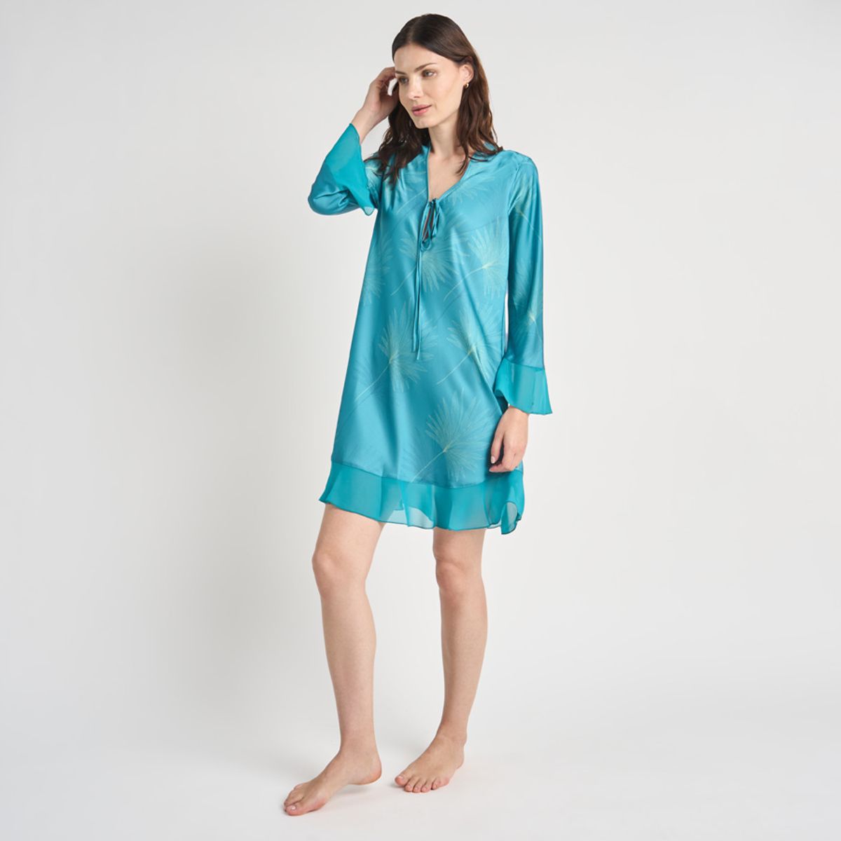 BARBIZON - CAMISOLA MUJER BARBIZON SESGO VERDE ESTAMPADO