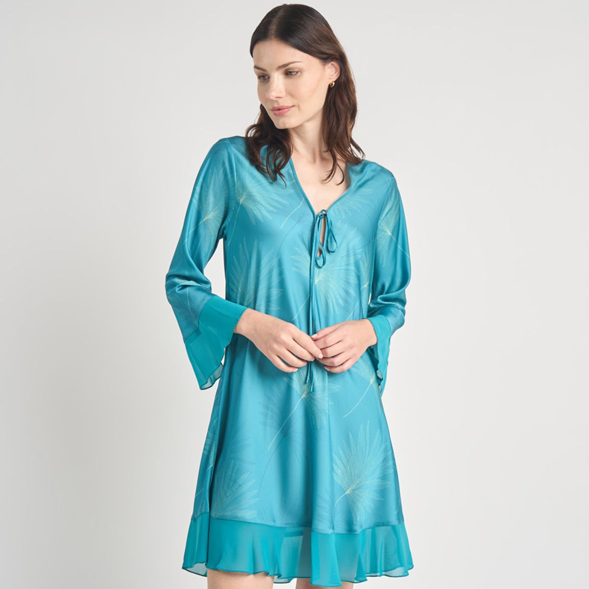 BARBIZON - CAMISOLA MUJER BARBIZON SESGO VERDE ESTAMPADO