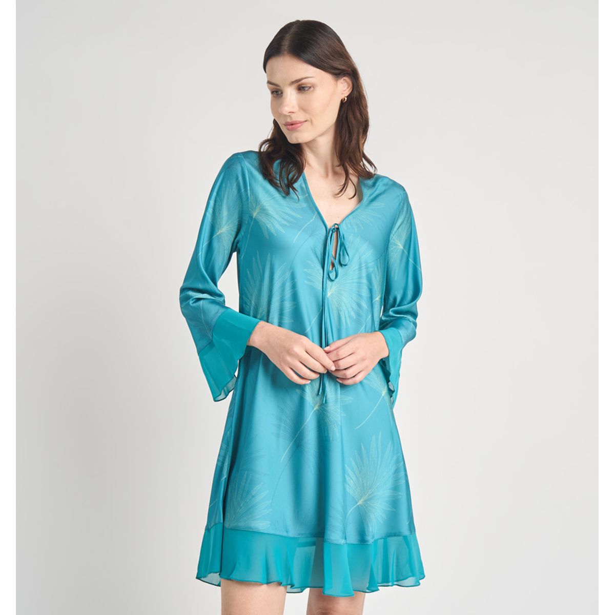 BARBIZON - CAMISOLA MUJER BARBIZON SESGO VERDE ESTAMPADO
