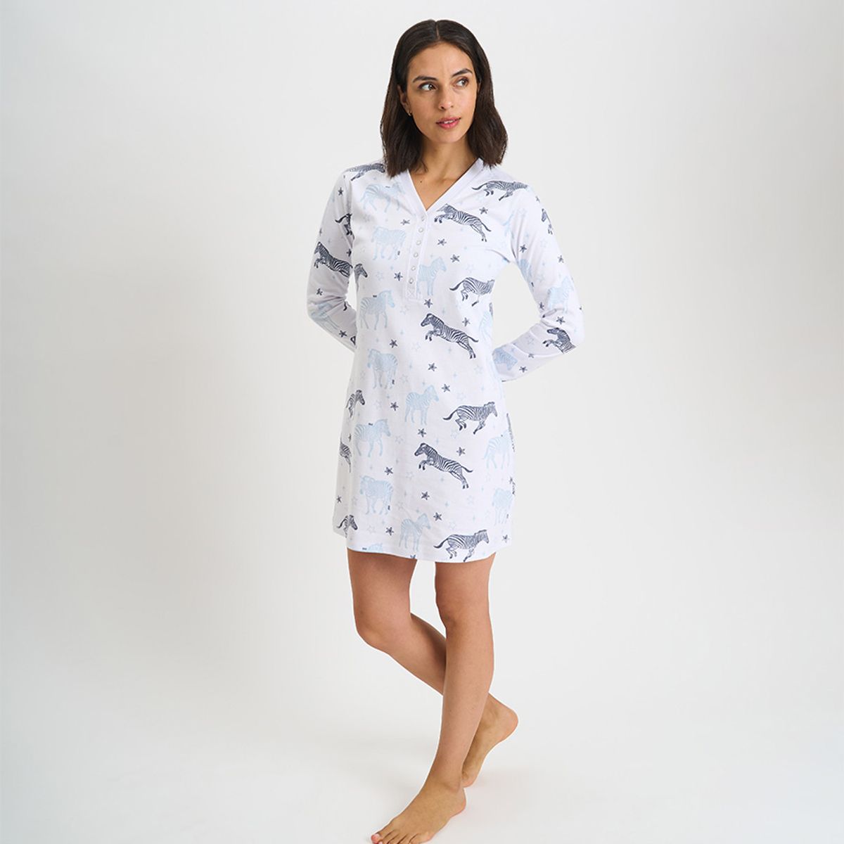 BARBIZON - CAMISA MUJER BARBIZON ROCIO BLANCO ESTAMPADO