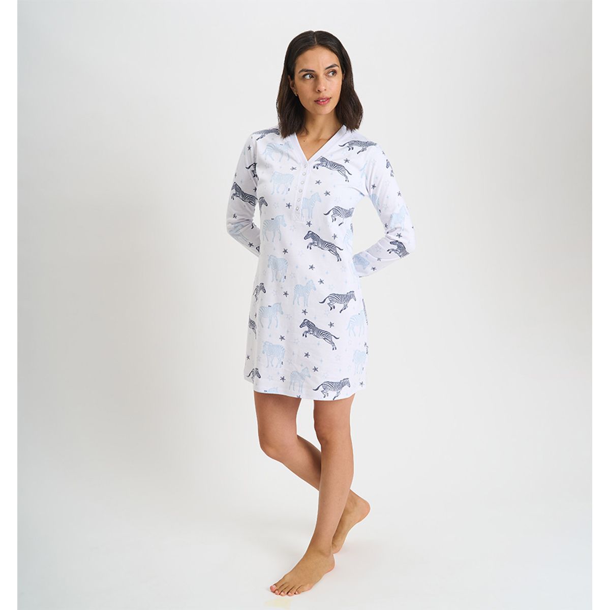 BARBIZON - CAMISA MUJER BARBIZON ROCIO BLANCO ESTAMPADO