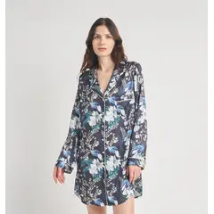 BARBIZON - CAMISOLA MUJER SPORT CHARCOAL ESTAMPADO