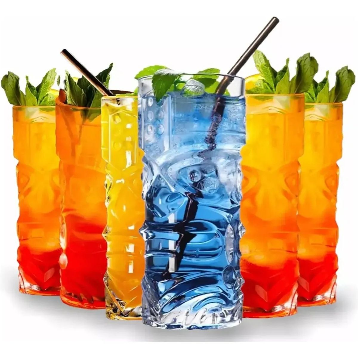GENERICO - Pack 6 Unidades De Vasos Tiki Para Coctel 420ml
