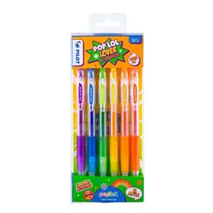 PILOT - Lápices Tinta Gel 0.7mm Pop'lol Lover Set De 6 Básicos