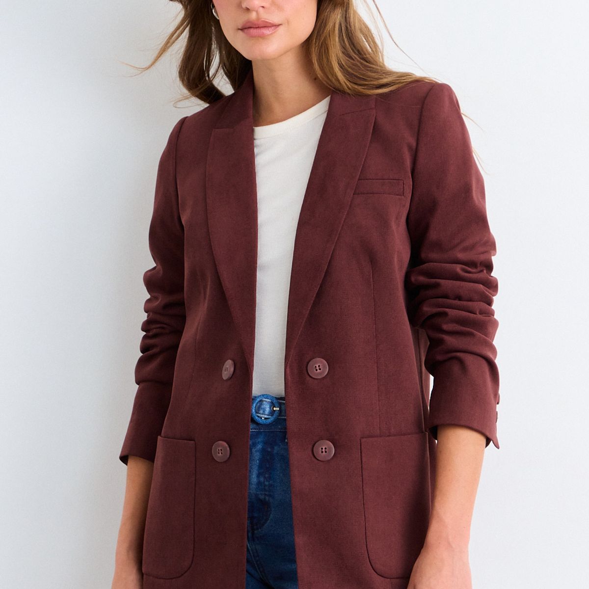 IO - Blazer Liso Mujer Café Io