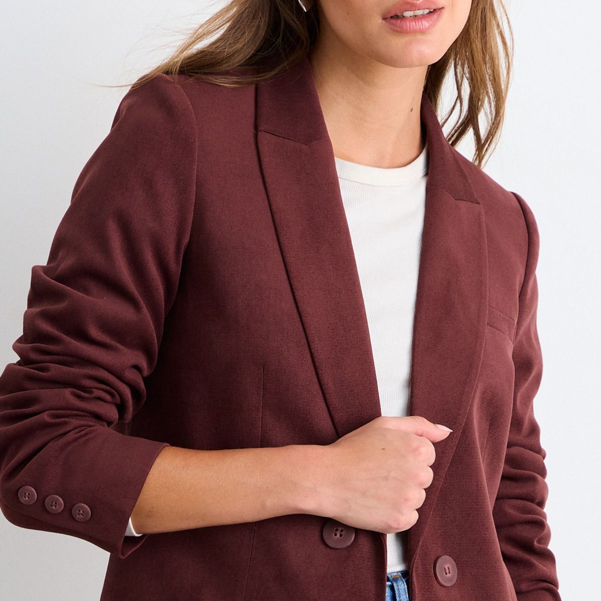 IO - Blazer Liso Mujer Café Io