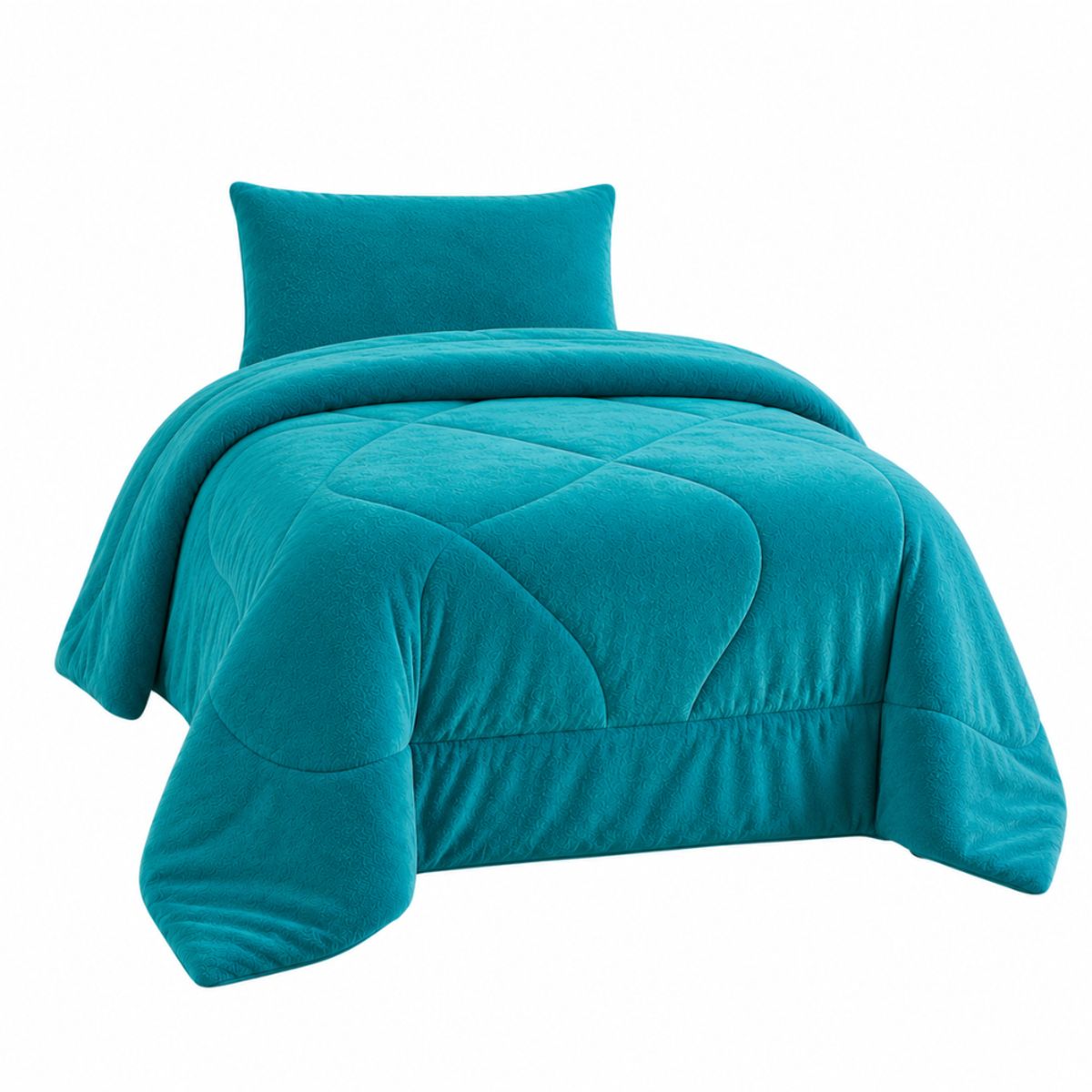 GENERICO - Cobertor Plush 1,5 Plazas con Chiporro Interior - Cubrecama Térmico Suave y Abrigador Turquesa