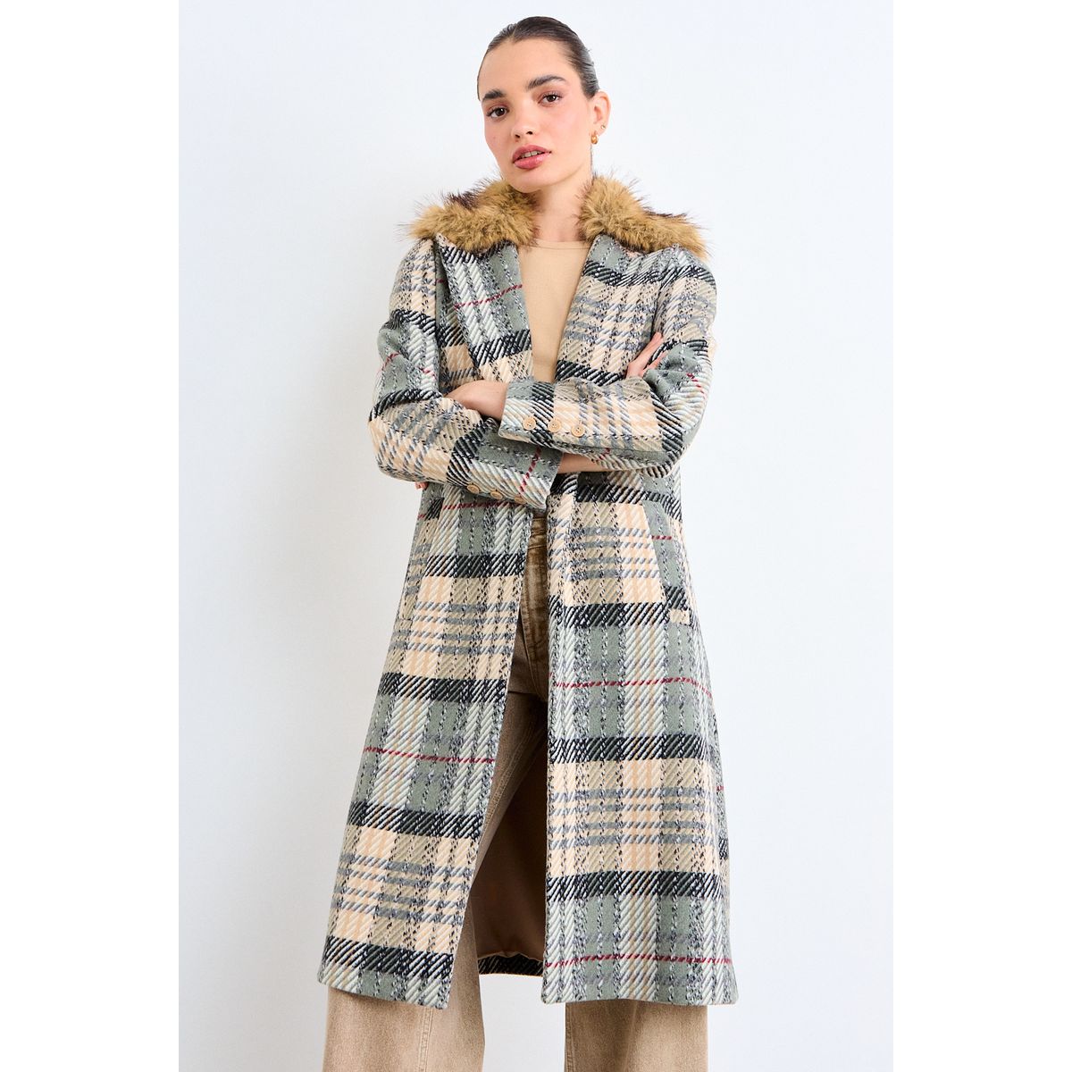 IO - Chaqueton Fantasia Mujer Beige Io