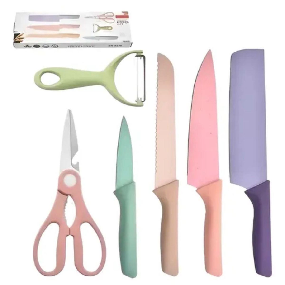 GENERICO - Juego Kit Set Cuchillos Todo En Uno 6 Piezas Profesionales