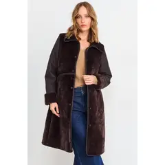 IO - Chaqueton Liso Mujer Café