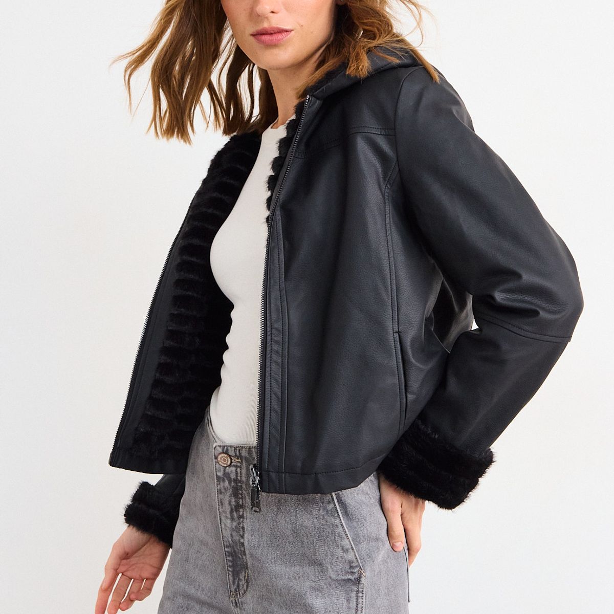 IO - Parka Lisa Mujer Negro Io