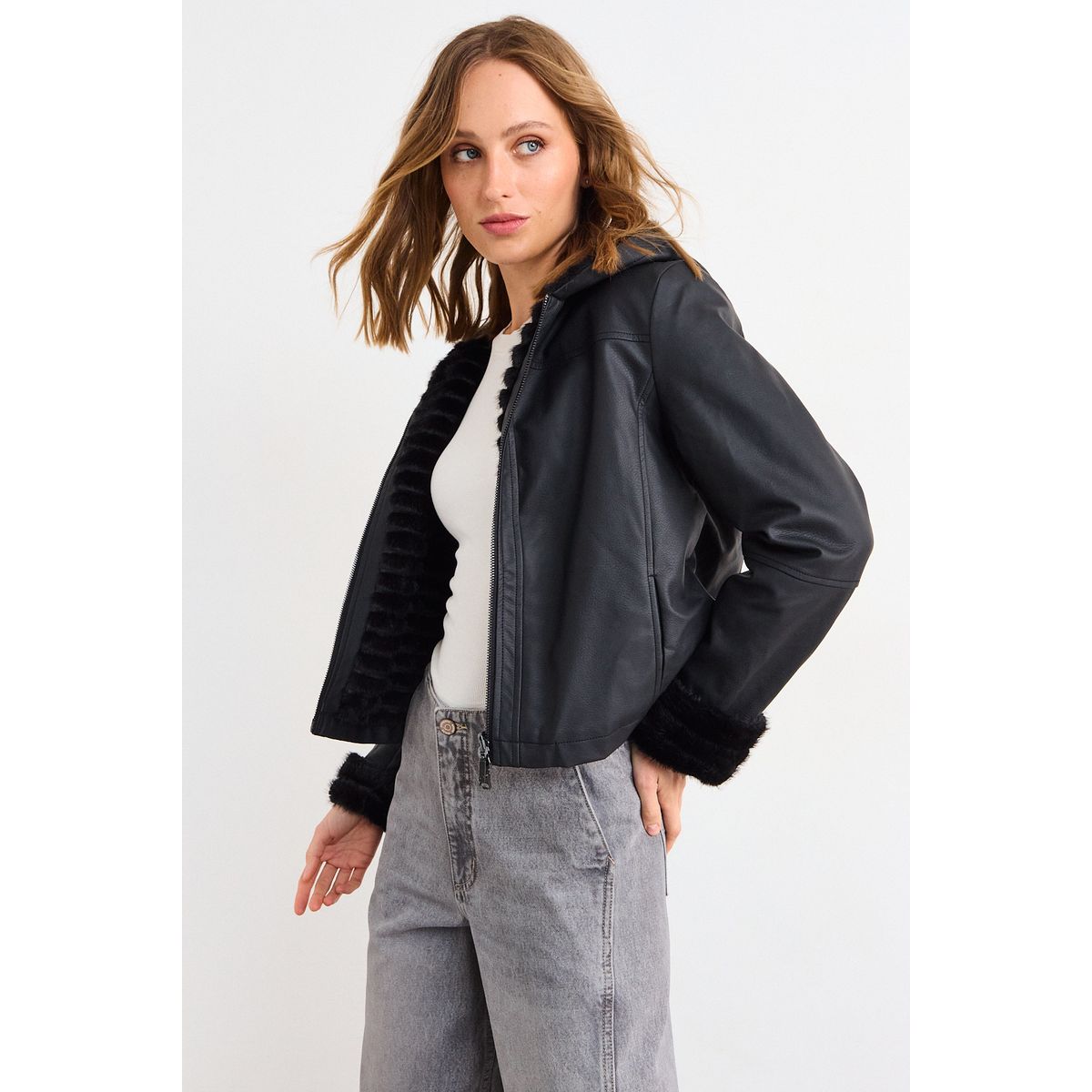 IO - Parka Lisa Mujer Negro Io