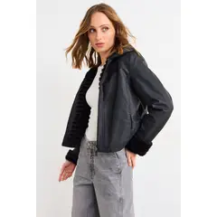 IO - Parka Lisa Mujer Negro