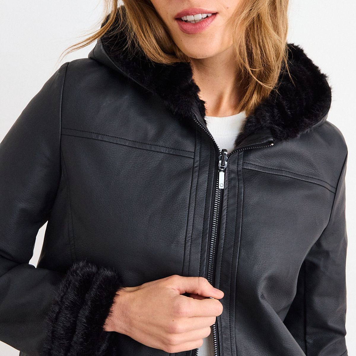 IO - Parka Lisa Mujer Negro Io