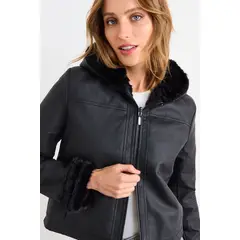 IO - Parka Lisa Mujer Negro