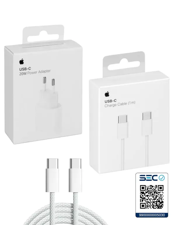 Cargador 20W Original + Cable C - C 1mt iPhone 15 16 17