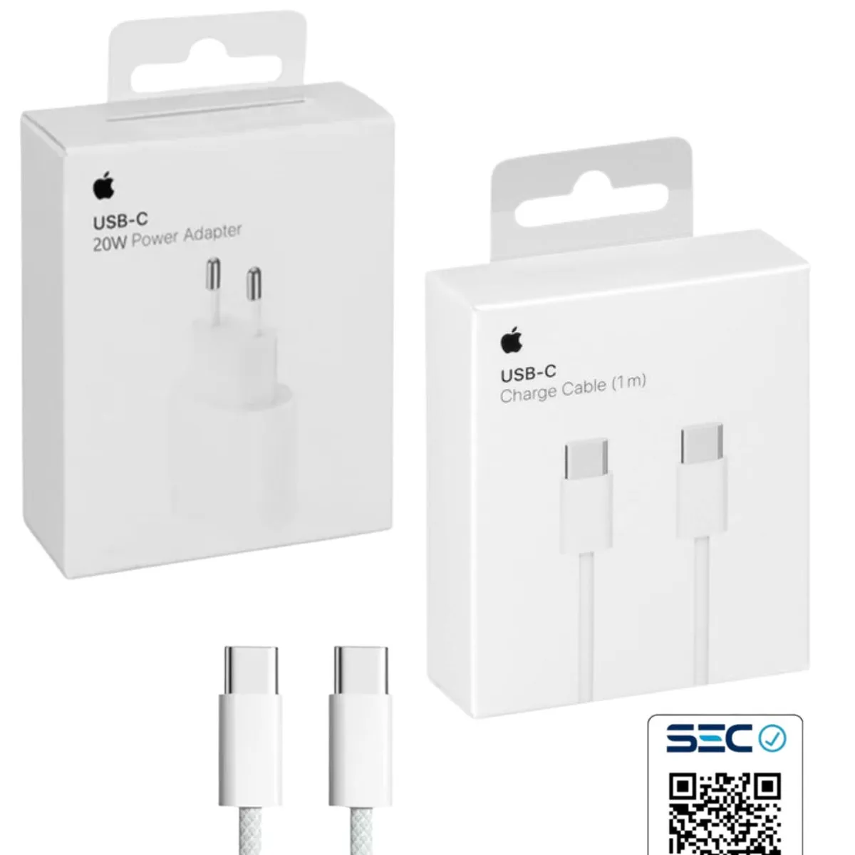 APPLE - Cargador Apple 20W Original + Cable C - C 1mt iPhone 15 16 17
