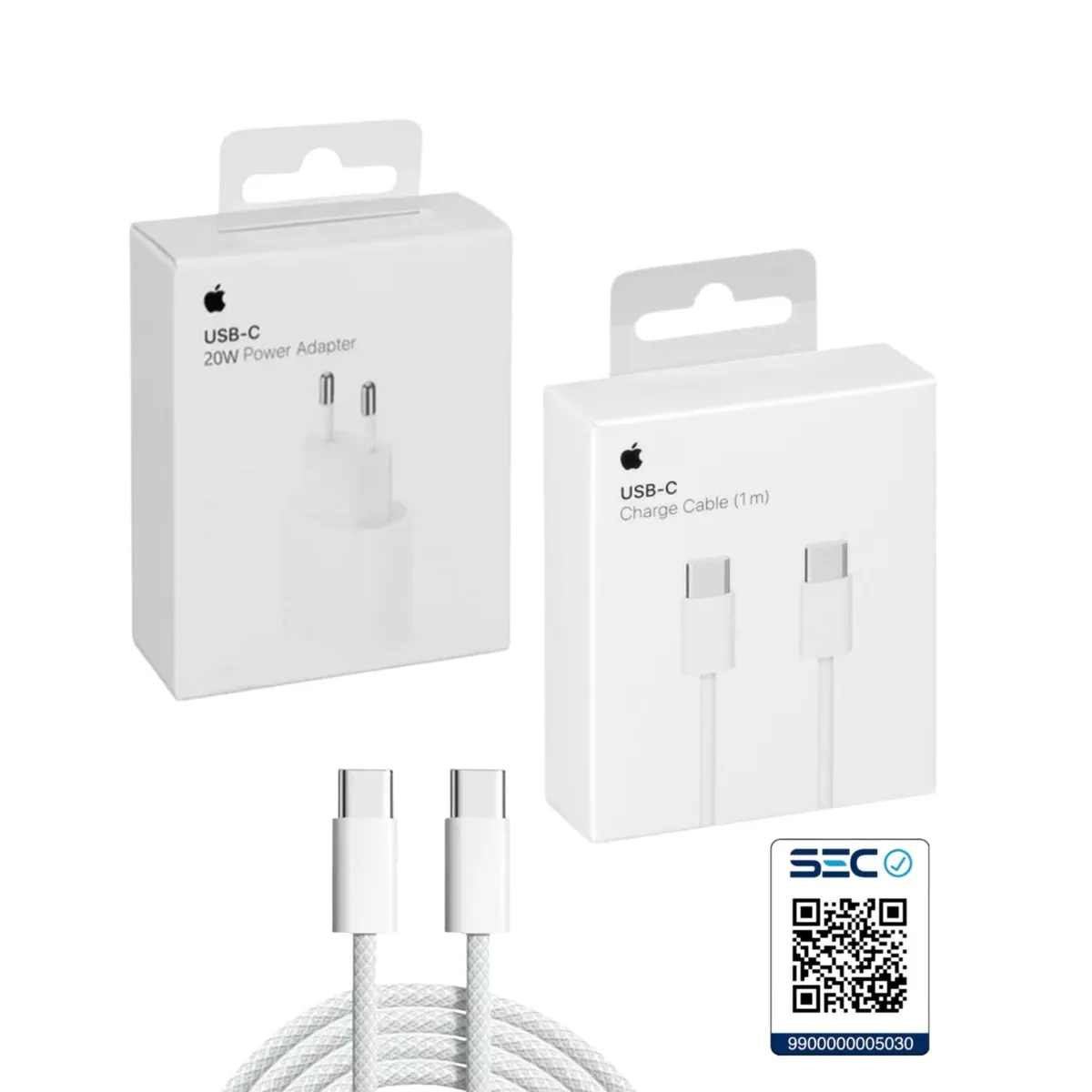 APPLE - Cargador Apple 20W Original + Cable C - C 1mt iPhone 15 16 17
