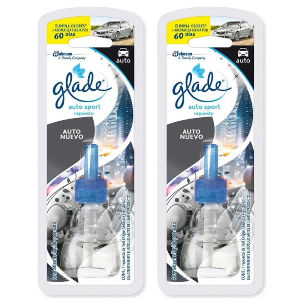GLADE - Pack 2 Glade Repuesto Aromatizador Auto Nuevo