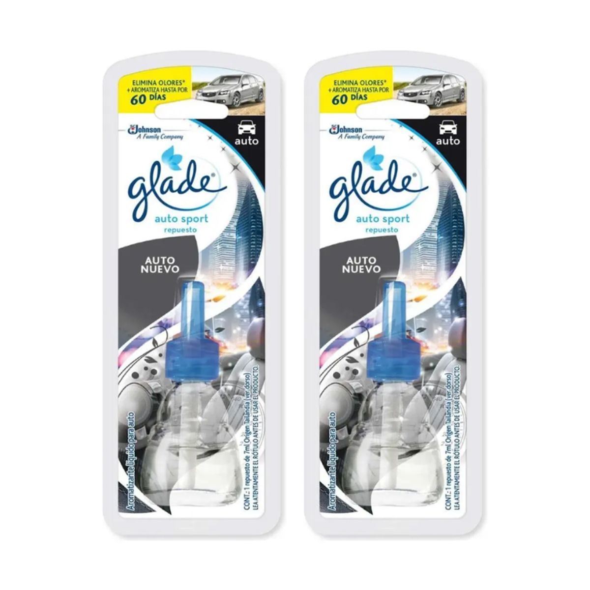 GLADE - Pack 2 Glade Repuesto Aromatizador Auto Nuevo