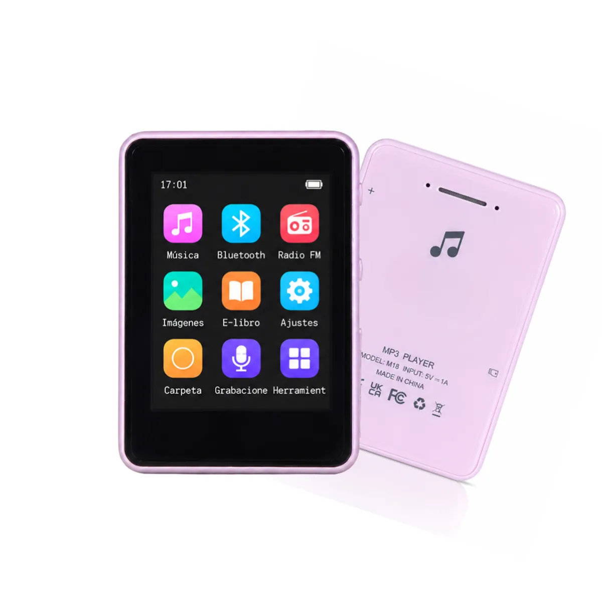 OEM - Reproductor De Música Mp3 Bluetooth 32gb Pantalla Touch Fm rosado