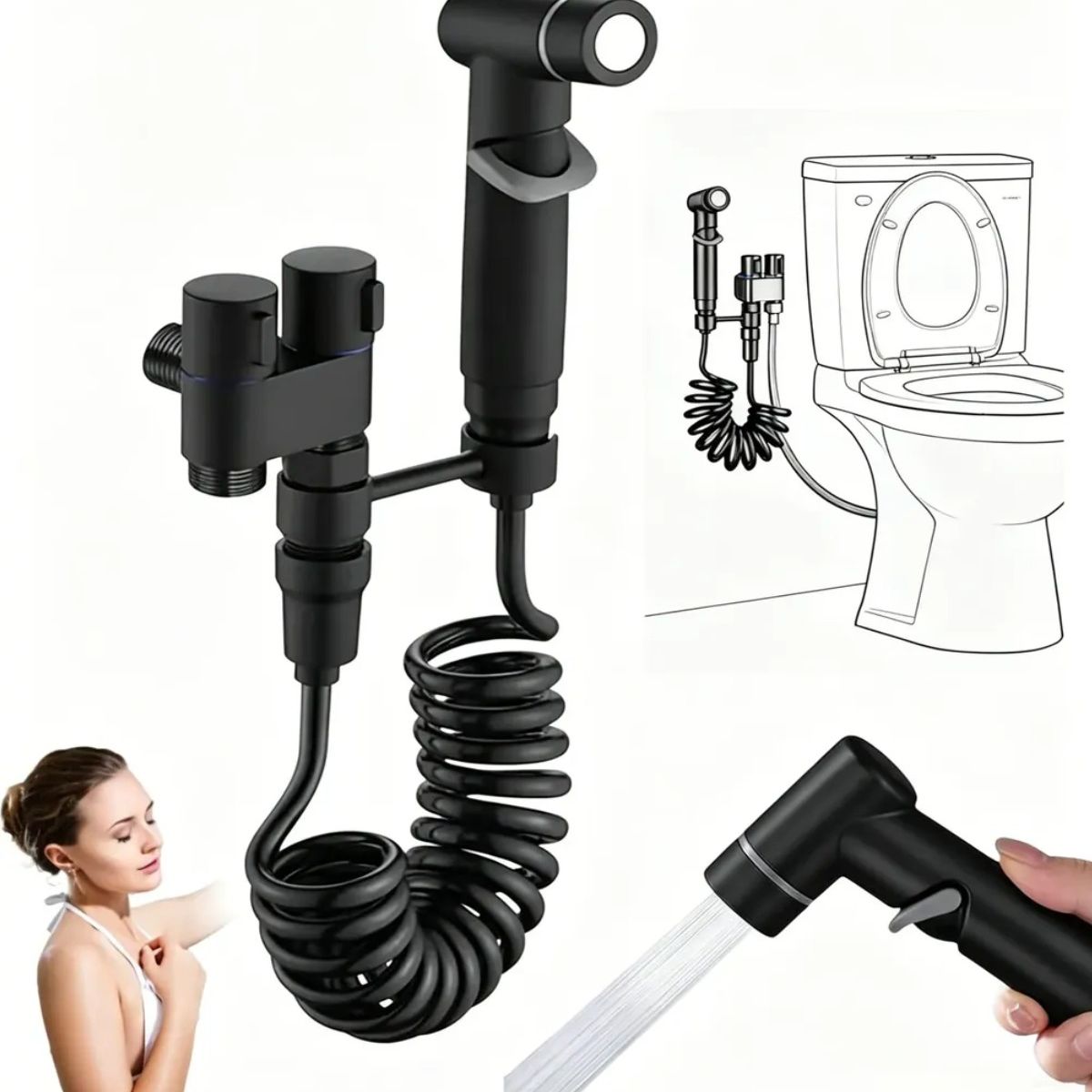 GENERICO - Ducha Acero Inoxidable Baño Wc Inodoro Durable Labg