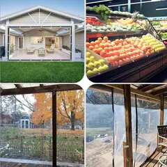 GENERICO - Lona Transparente Impermeable de 2×6m Resistente + 10m Cuerda 2m X 6m