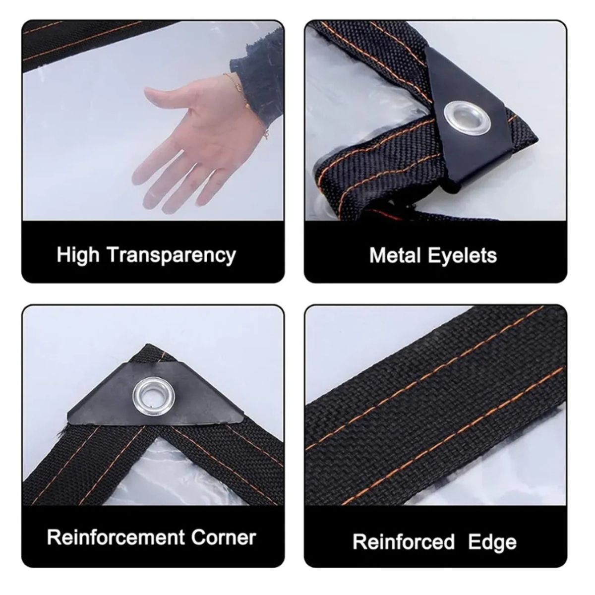 GENERICO - Lona Transparente Impermeable de 2×6m Resistente + 10m Cuerda 2m X 6m