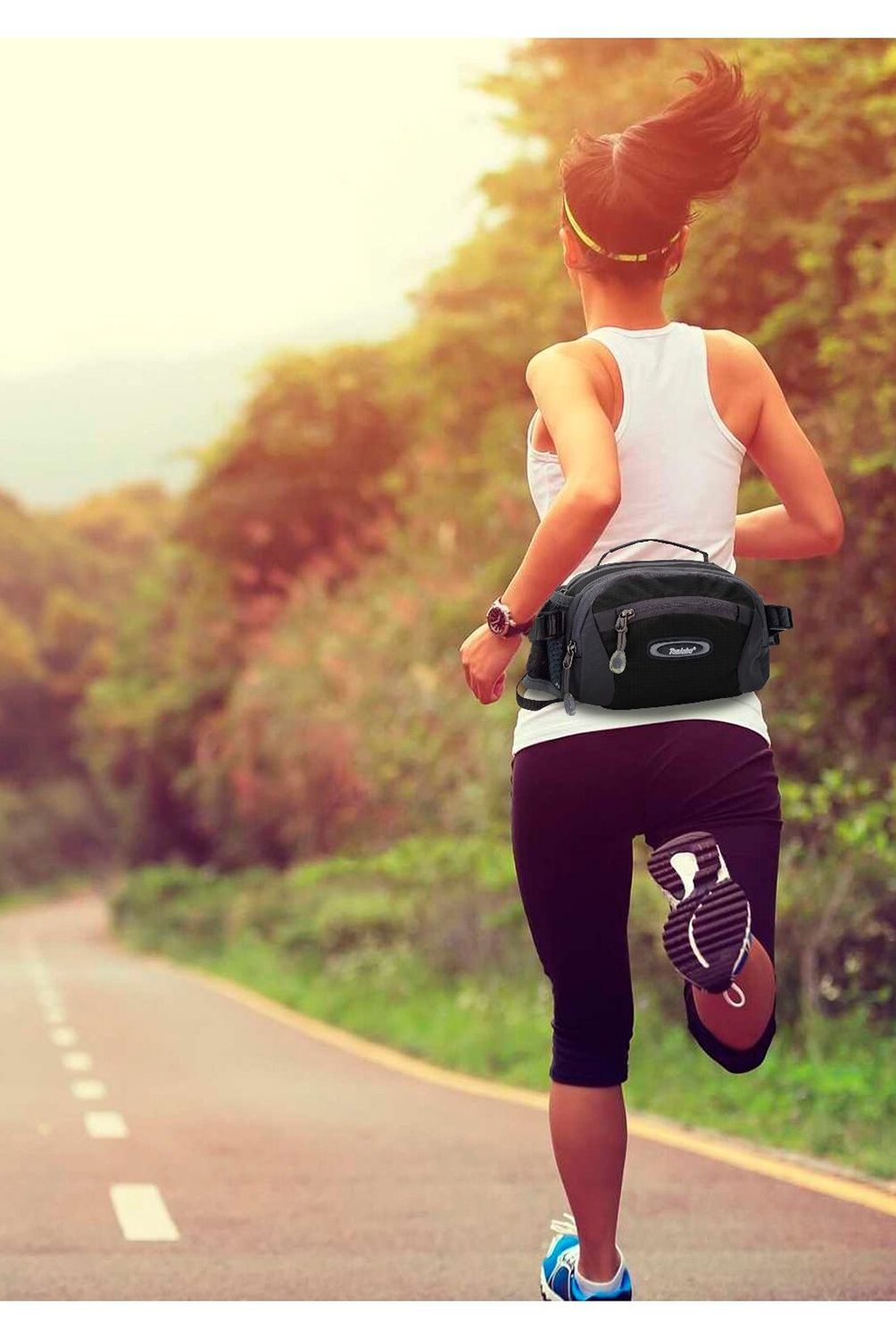 TANLUHU - Banano con Portabotella Outdoor Trekking Negro
