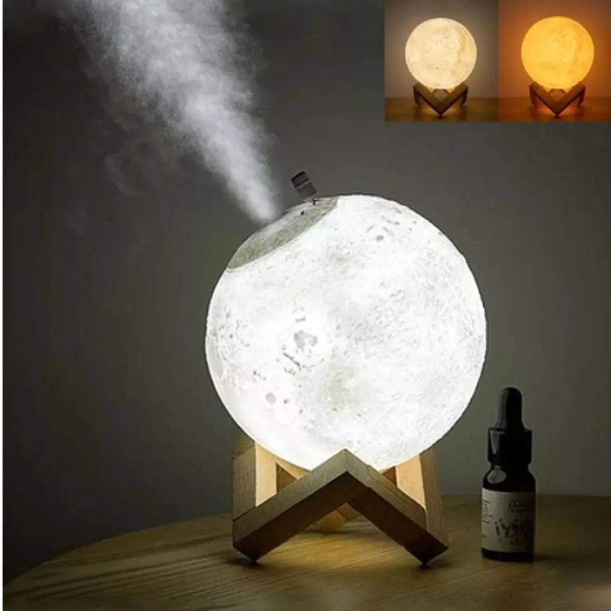 MOVI - LAMPARA HUMIFICADOR CON FORMA DE LUNA 3 D, USB